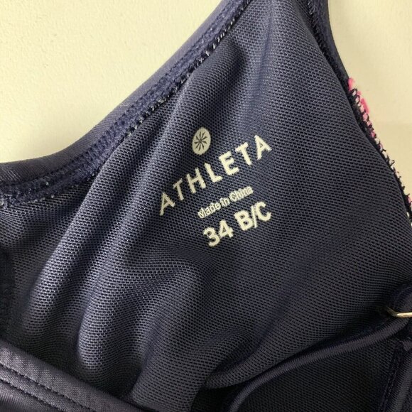 Athleta Tankini Swim Top 34B C Bright Print Adjustable Padded Beachwear - Picture 5 of 7